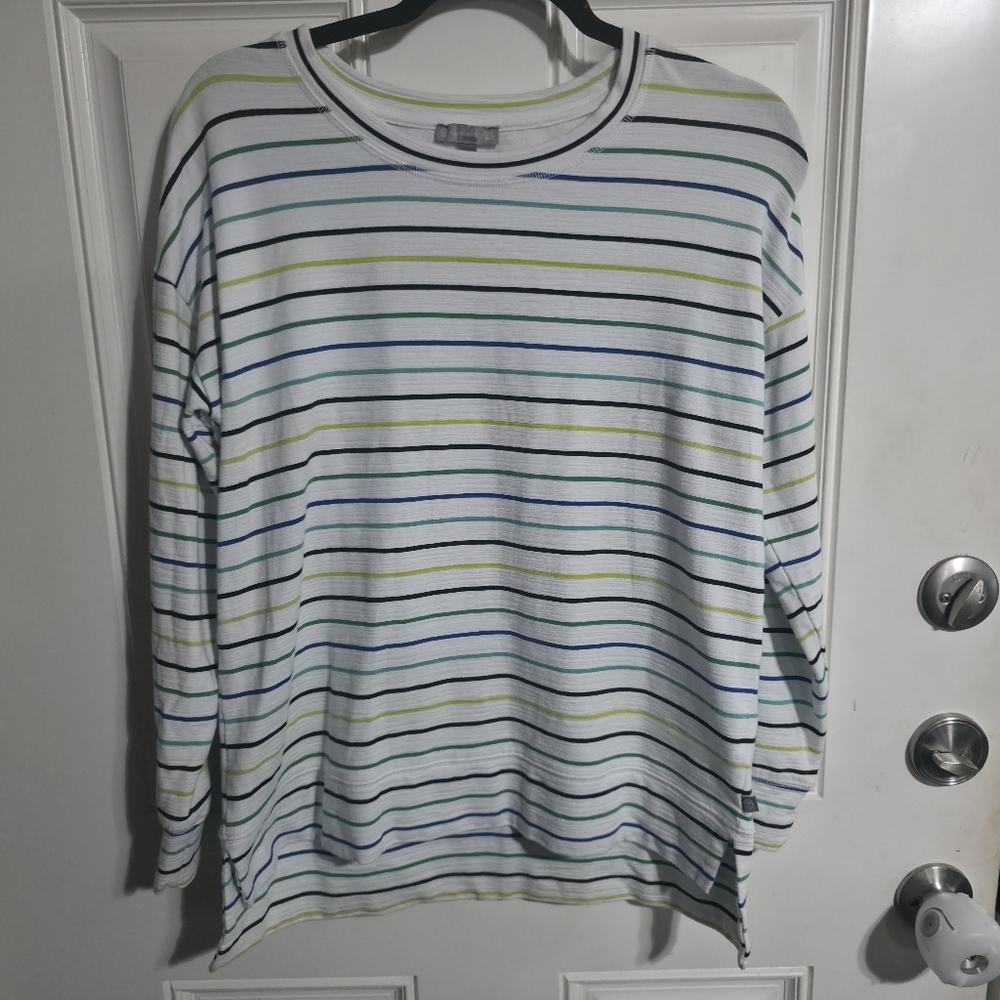 T By Talbots Women's Striped Top UPF 50+ Size Small